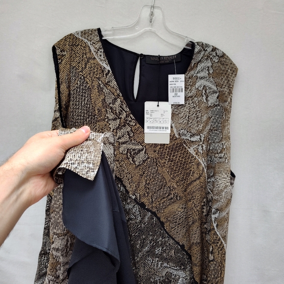 NEW Marina Rinaldi Animal print Snakeskin Dress midi silk sleeveless US22 - Picture 5 of 12